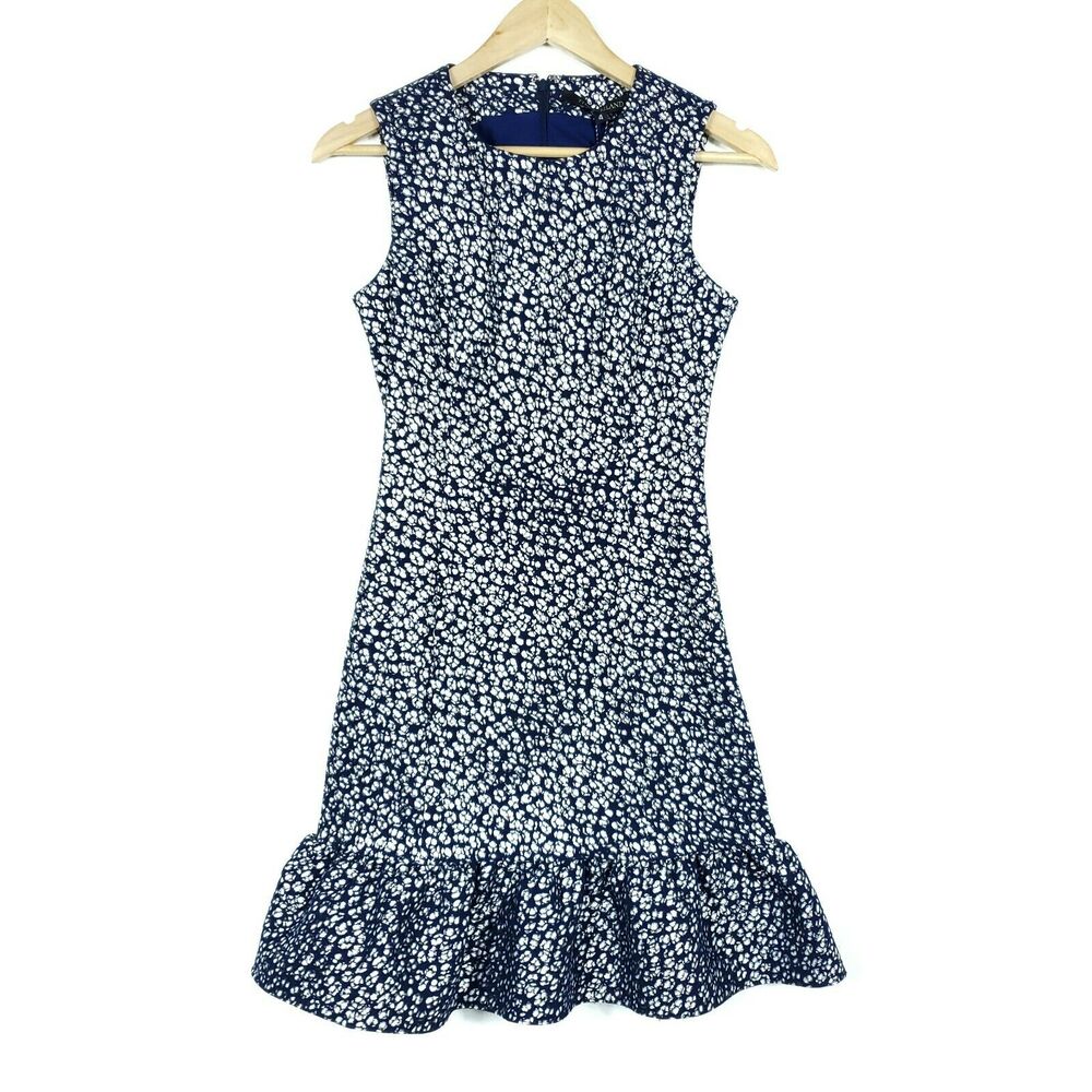 Timo Weiland Womens Dress 4 Blue Metallic Leopard Animal Print Sleeveless Sheath